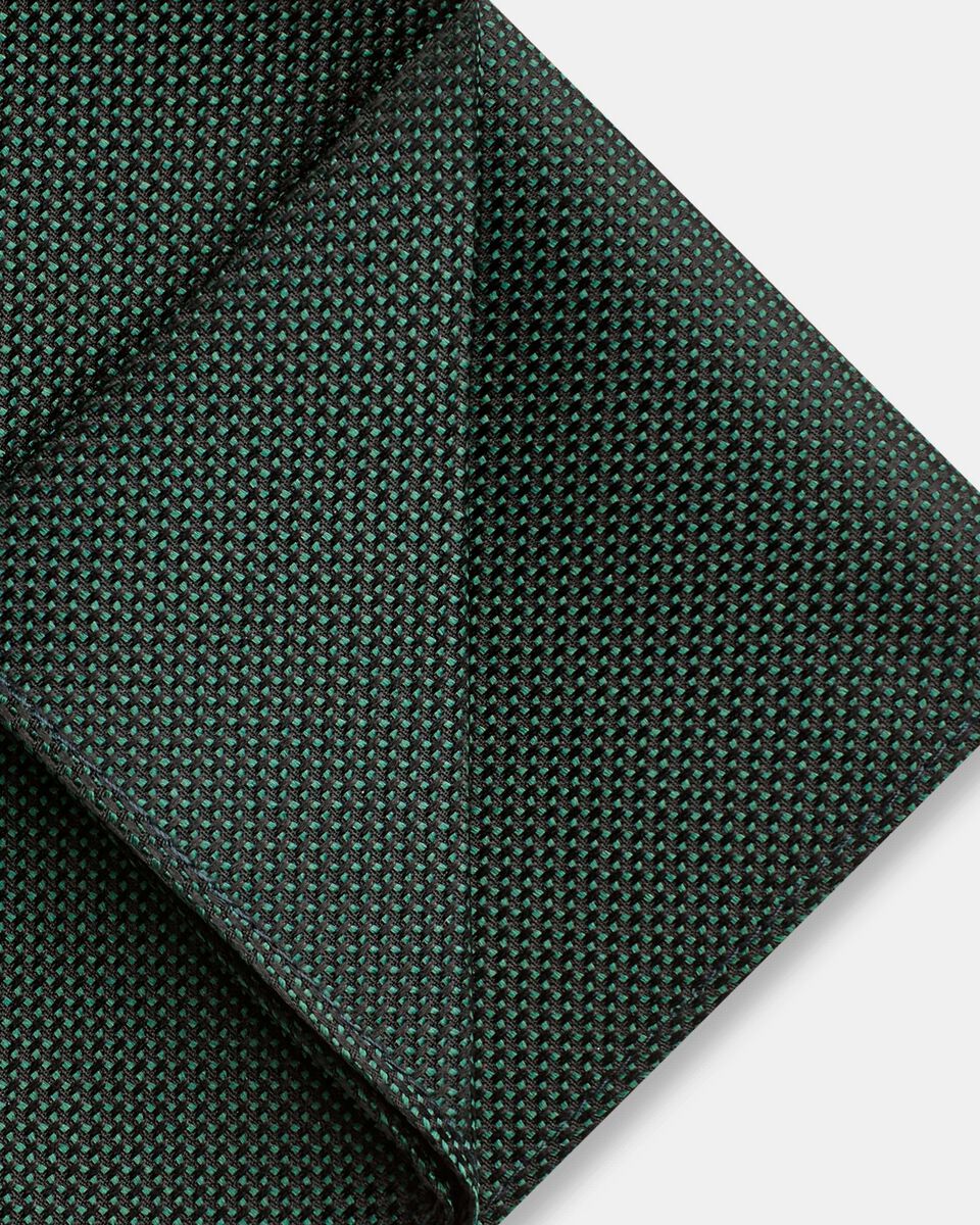 Dark Green Two Toned Textured Pocket Square